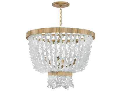 Fredrick Ramond Dune 6-Light Burnished Gold Chandelier with Sea Glass Accents
