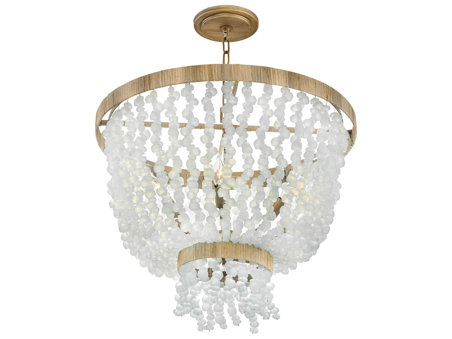 Fredrick Ramond Dune 6-Light Burnished Gold Chandelier with Sea Glass Accents