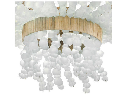 Fredrick Ramond Dune 6-Light Burnished Gold Chandelier with Sea Glass Accents