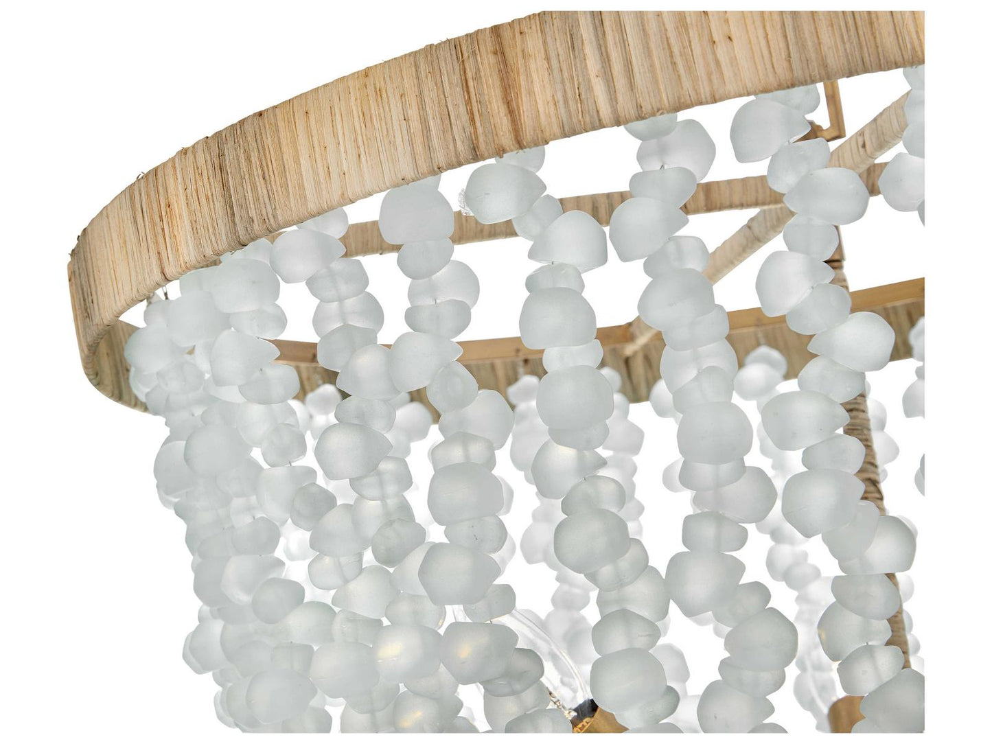 Fredrick Ramond Dune 6-Light Burnished Gold Chandelier with Sea Glass Accents