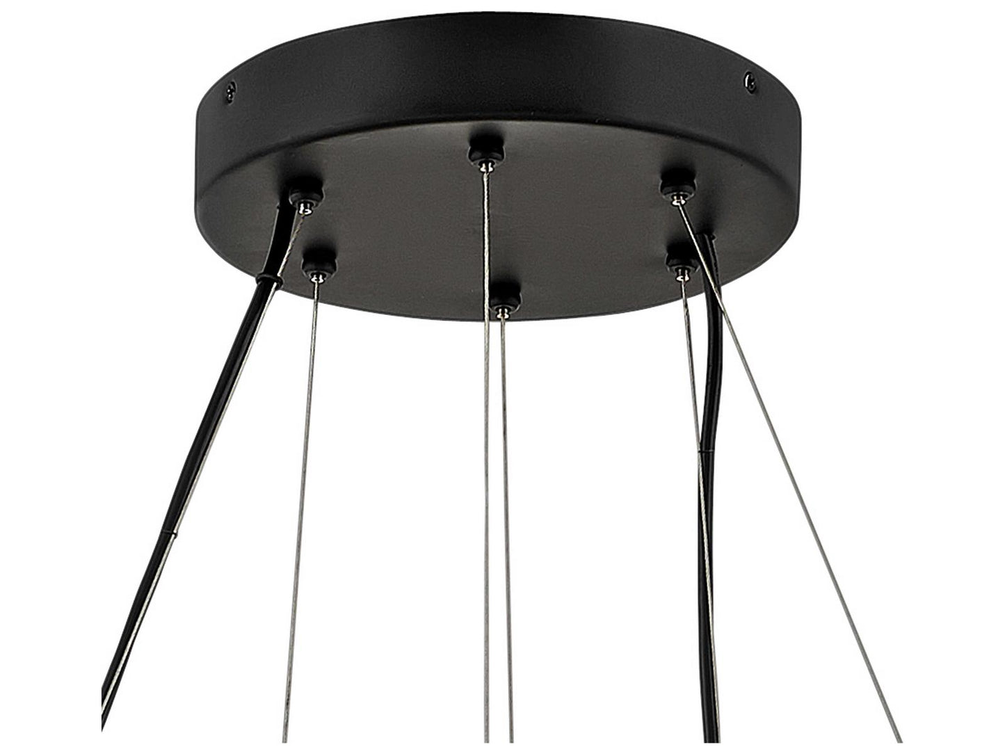 Fredrick Ramond Echo LED Multi Tier Chandelier in Black and Heritage Brass