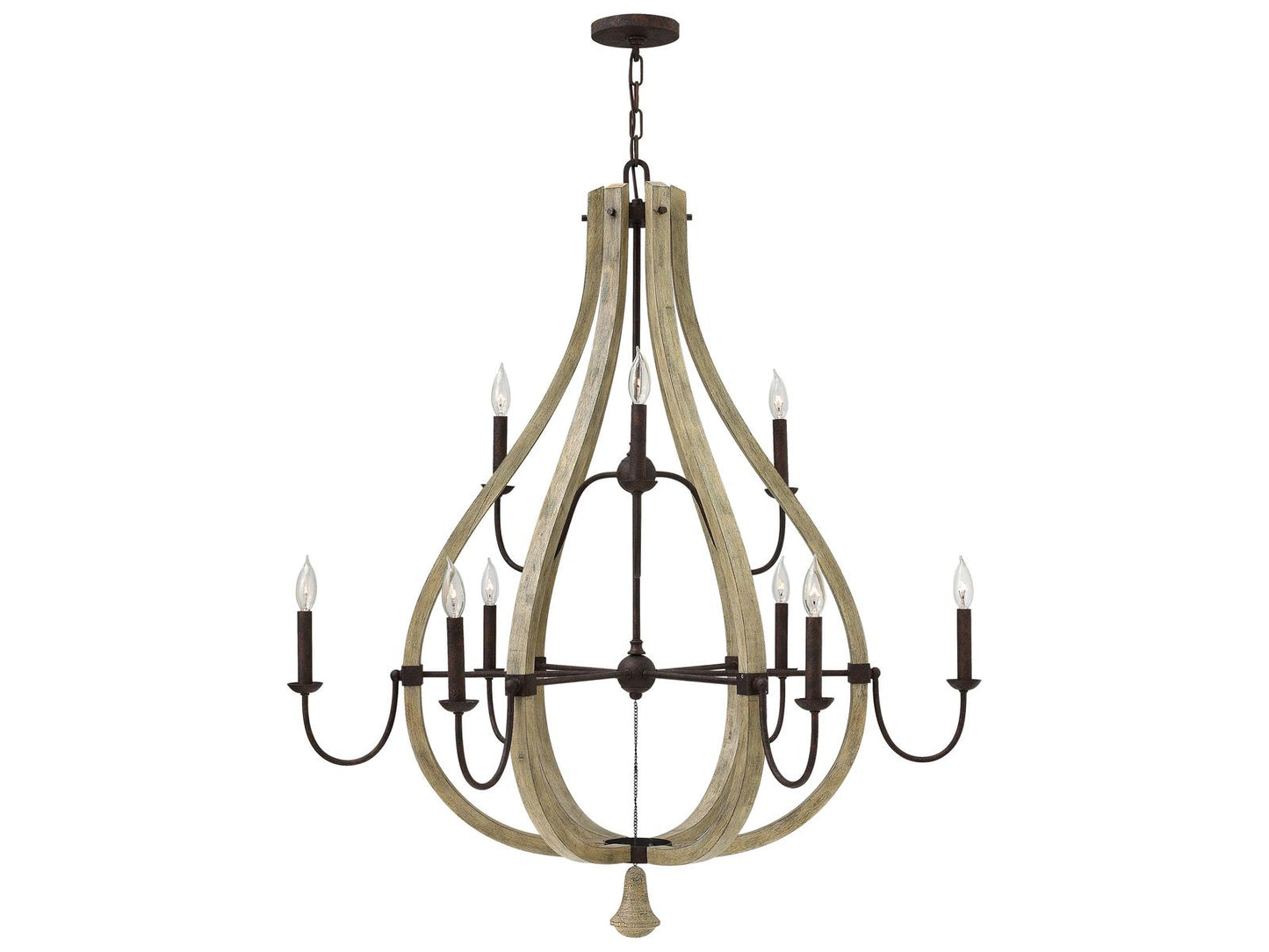 Fredrick Ramond 9-Light Middlefield Chandelier Iron Rust Weathered Ash