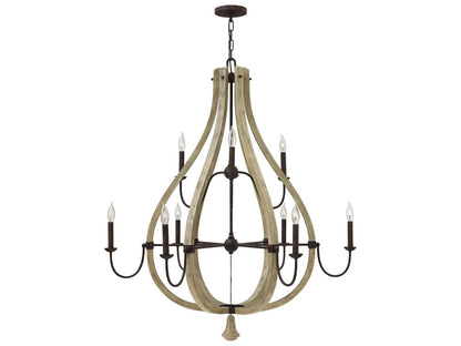 Fredrick Ramond 9-Light Middlefield Chandelier Iron Rust Weathered Ash