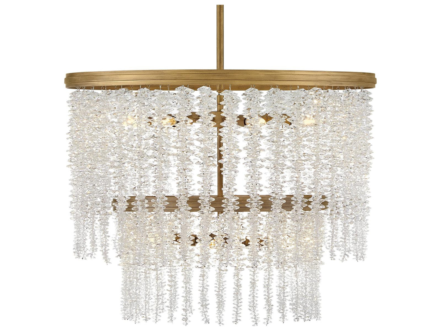 Fredrick Ramond 10-Light Rubina Tiered Chandelier in Burnished Gold with Crystal