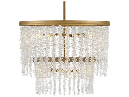 Fredrick Ramond 10-Light Rubina Tiered Chandelier in Burnished Gold with Crystal