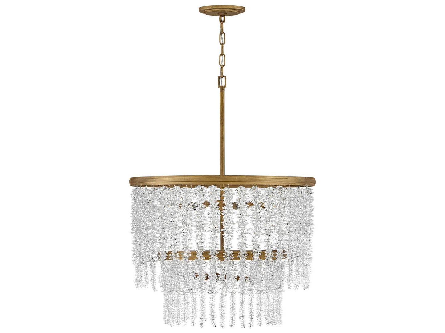 Fredrick Ramond 10-Light Rubina Tiered Chandelier in Burnished Gold with Crystal