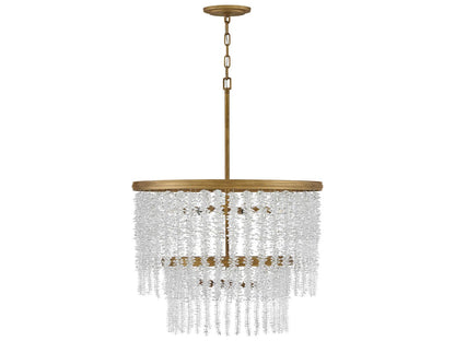 Fredrick Ramond 10-Light Rubina Tiered Chandelier in Burnished Gold with Crystal