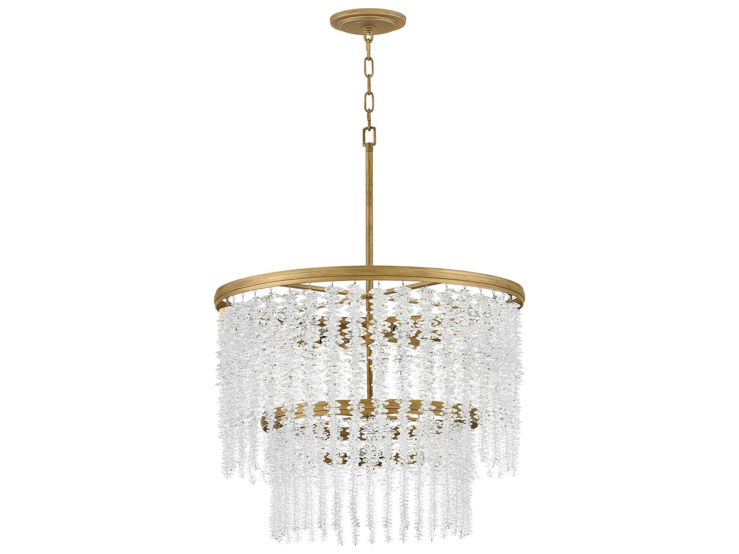 Fredrick Ramond 10-Light Rubina Tiered Chandelier in Burnished Gold with Crystal