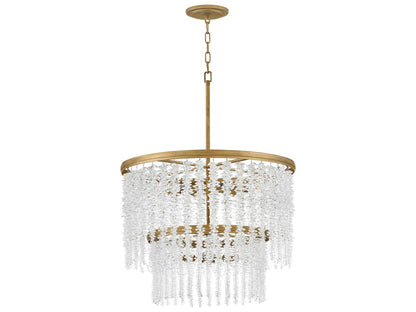 Fredrick Ramond 10-Light Rubina Tiered Chandelier in Burnished Gold with Crystal