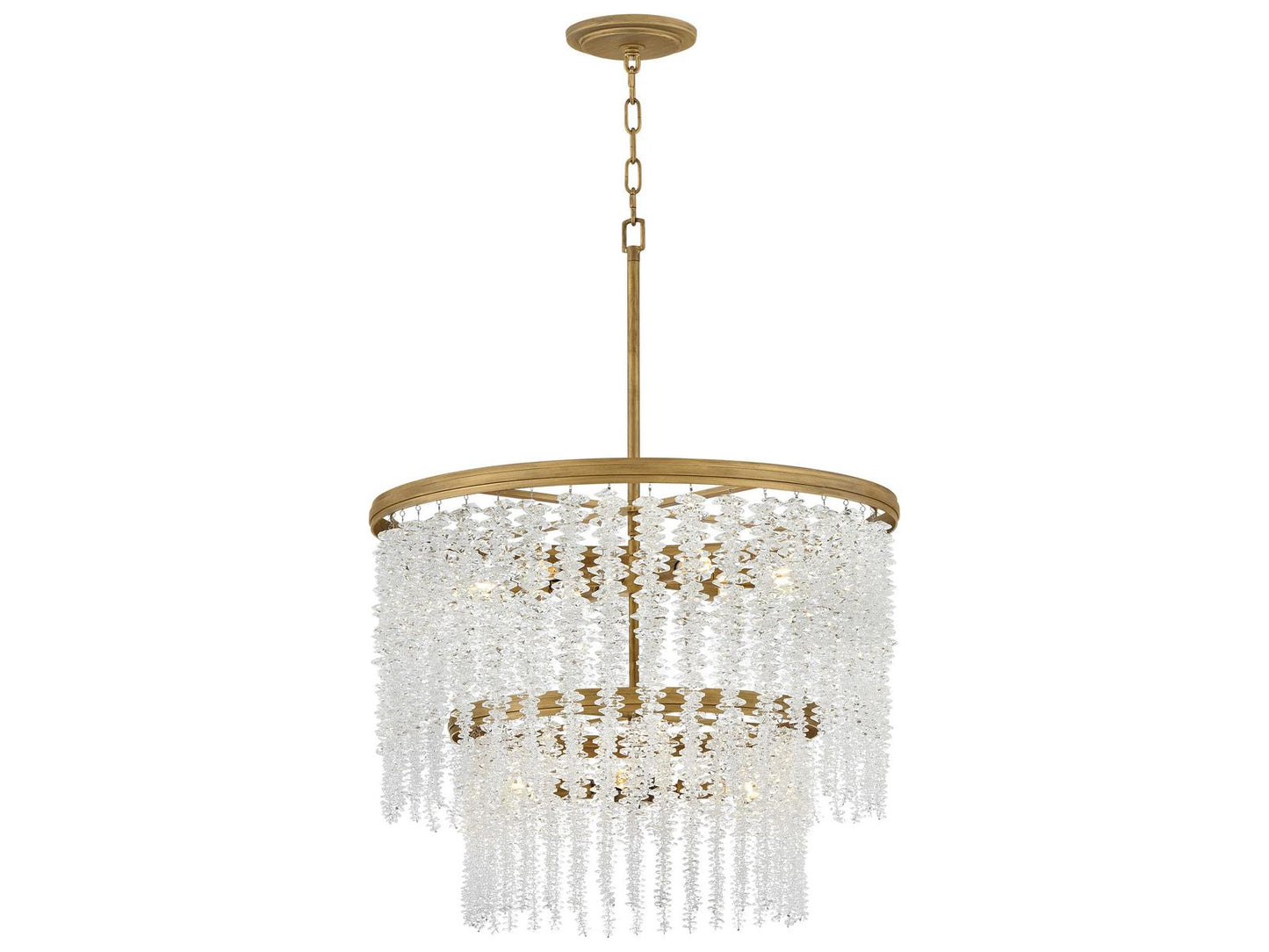 Fredrick Ramond 10-Light Rubina Tiered Chandelier in Burnished Gold with Crystal