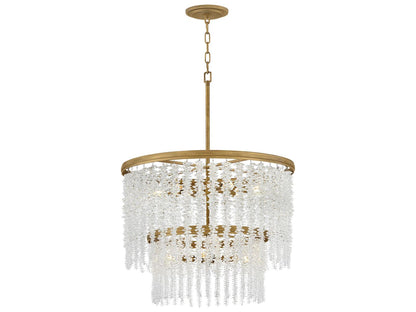 Fredrick Ramond 10-Light Rubina Tiered Chandelier in Burnished Gold with Crystal