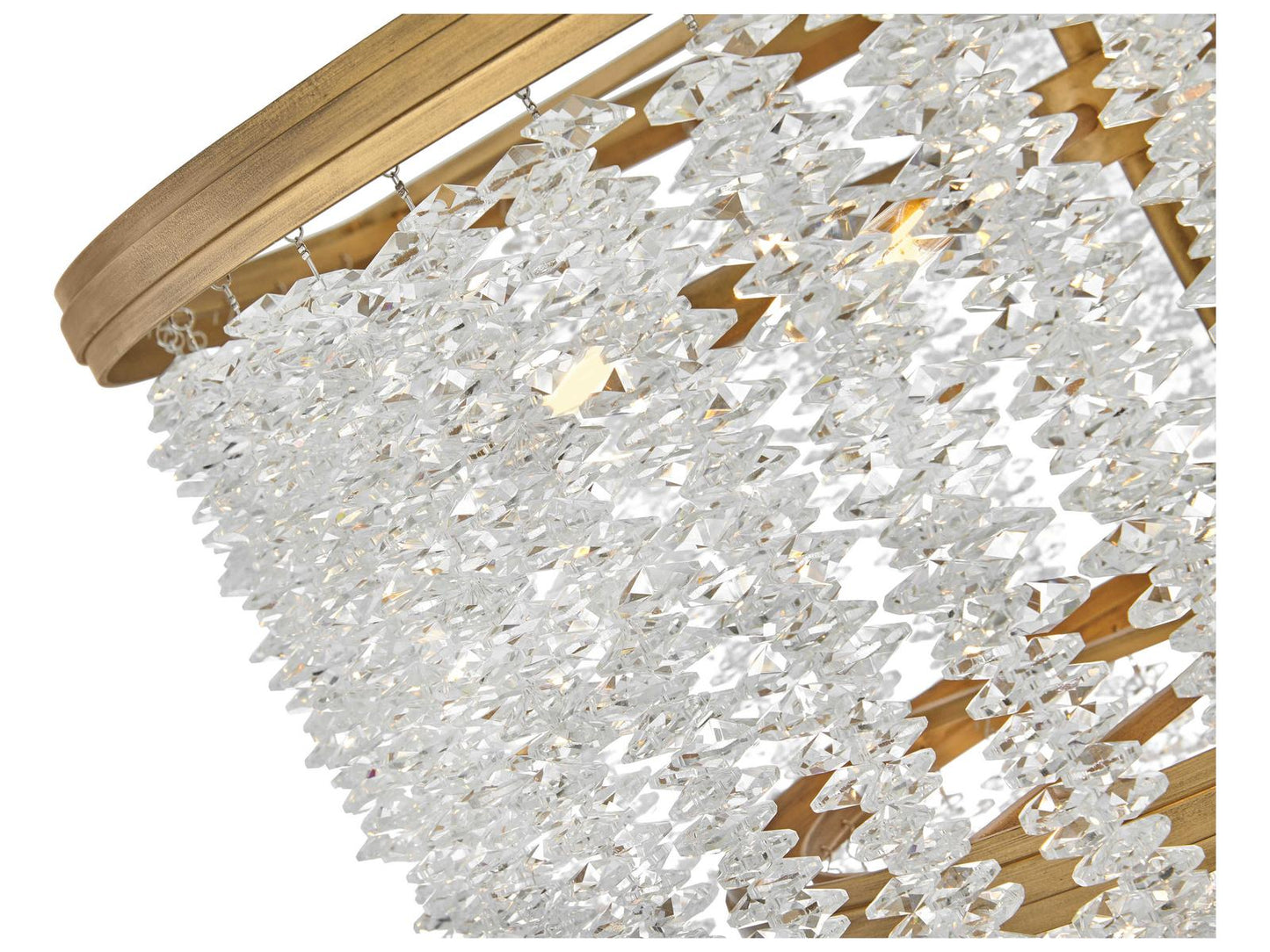 Fredrick Ramond 10-Light Rubina Tiered Chandelier in Burnished Gold with Crystal