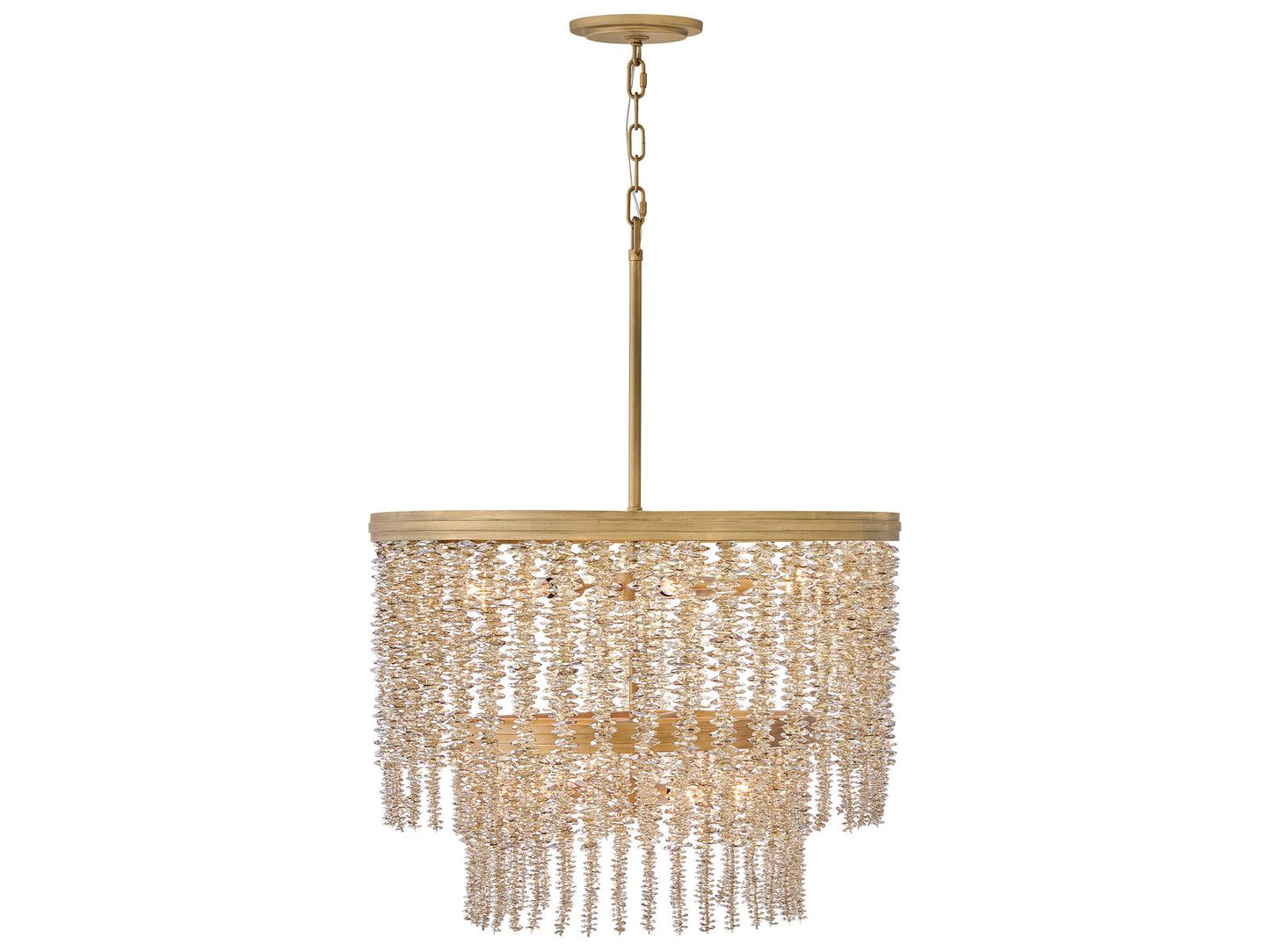 Fredrick Ramond Rubina 10-Light Burnished Gold Tiered Crystal Chandelier