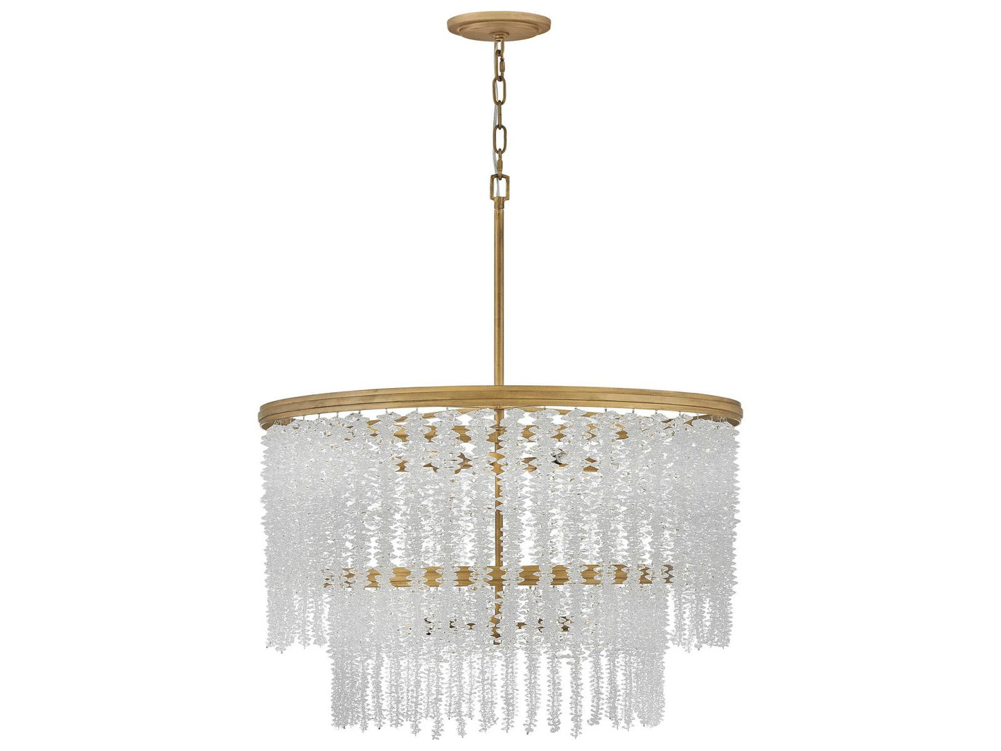 Fredrick Ramond Rubina 12-Light Burnished Gold Candelabra Tiered Chandelier