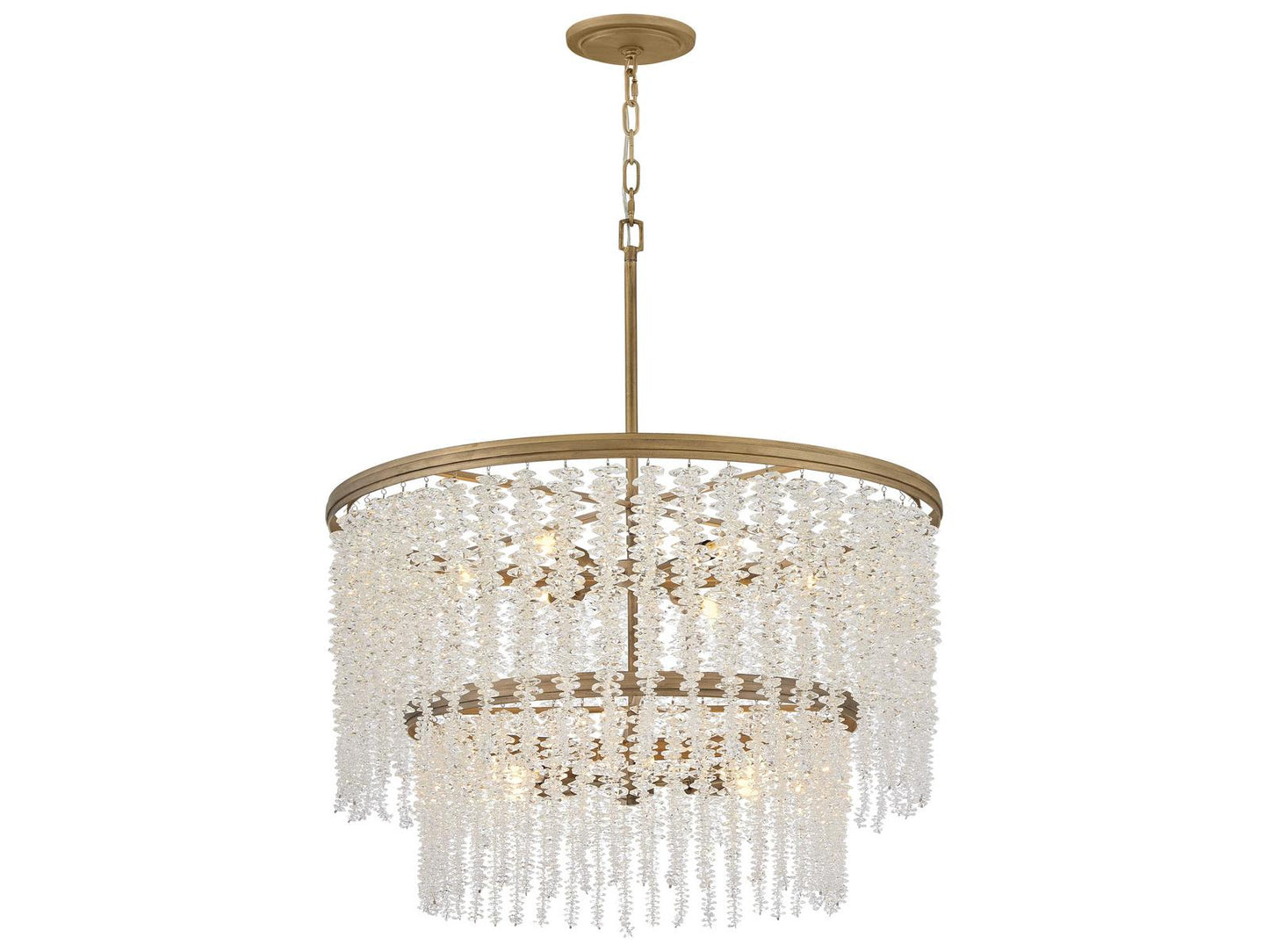 Fredrick Ramond Rubina 12-Light Burnished Gold Candelabra Tiered Chandelier