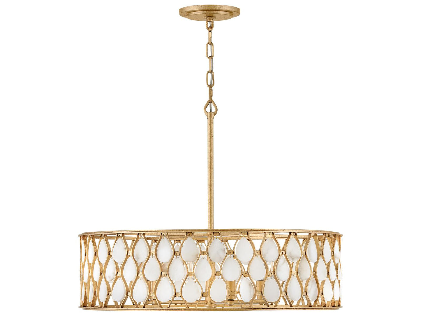 Fredrick Ramond 6-Light Estie Drum Chandelier in Piastra Gold