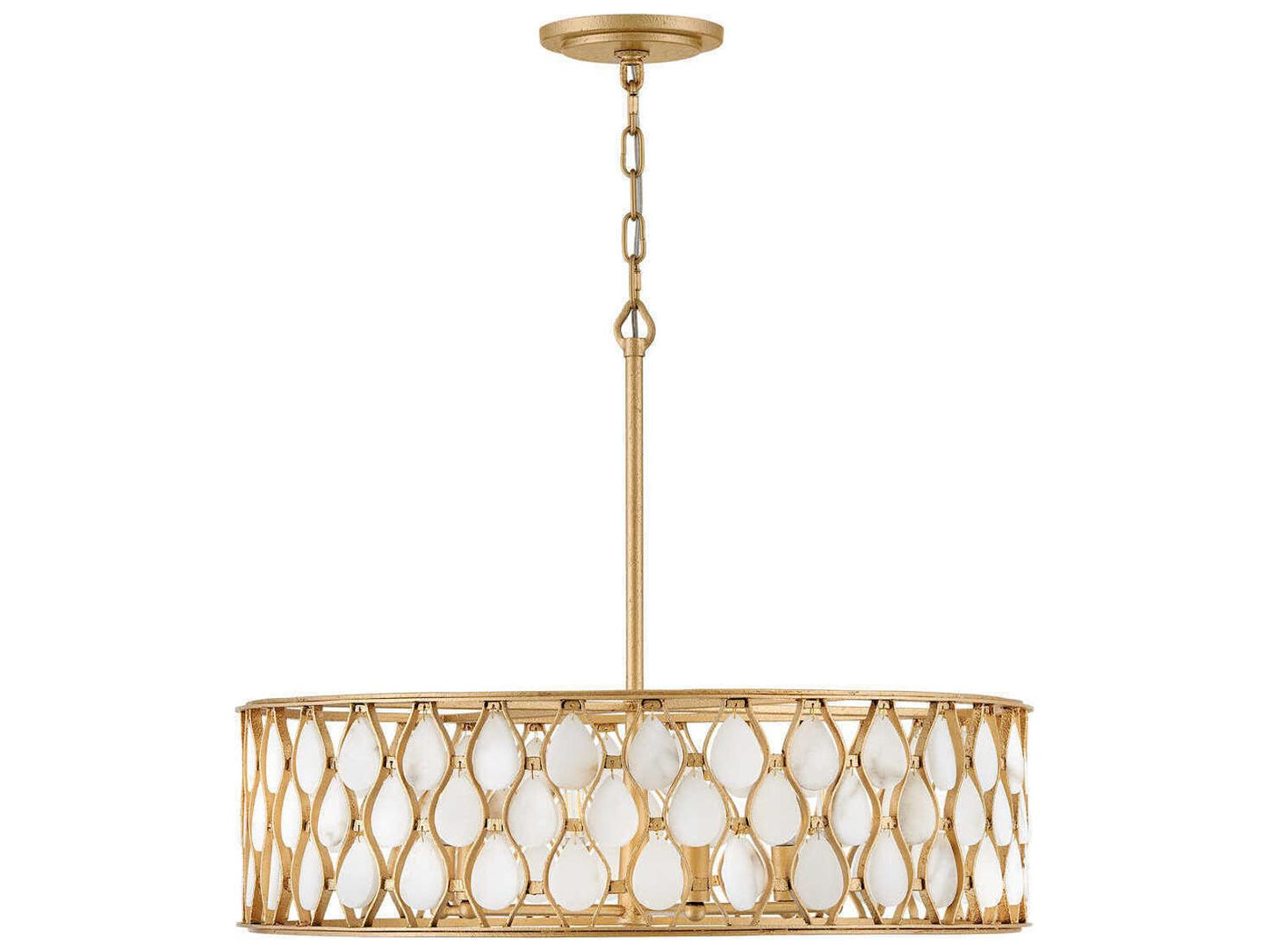 Fredrick Ramond 6-Light Estie Drum Chandelier in Piastra Gold