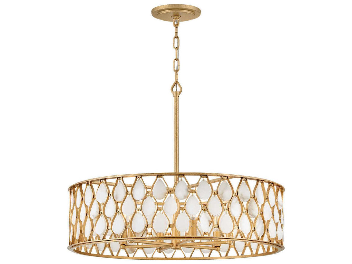 Fredrick Ramond 6-Light Estie Drum Chandelier in Piastra Gold