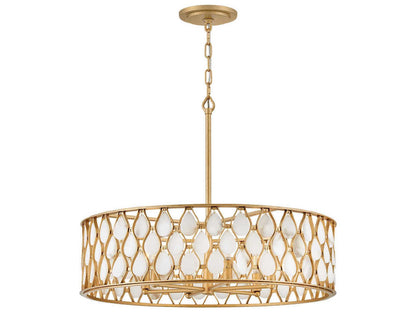 Fredrick Ramond 6-Light Estie Drum Chandelier in Piastra Gold