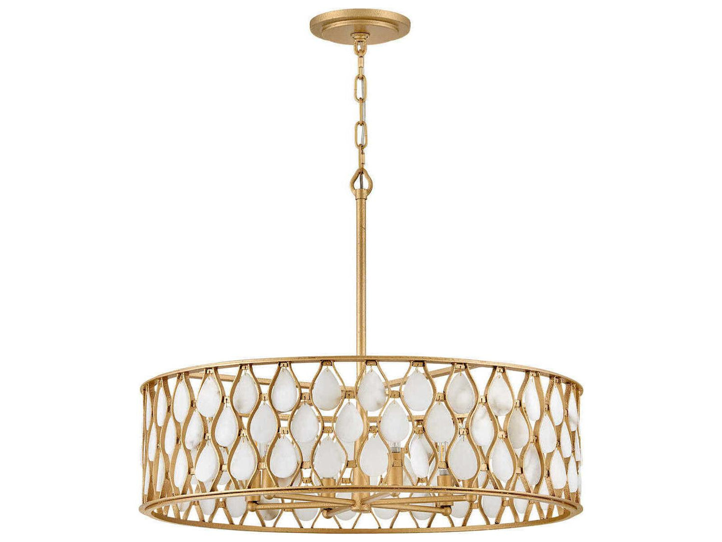Fredrick Ramond 6-Light Estie Drum Chandelier in Piastra Gold