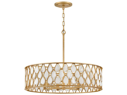 Fredrick Ramond 6-Light Estie Drum Chandelier in Piastra Gold