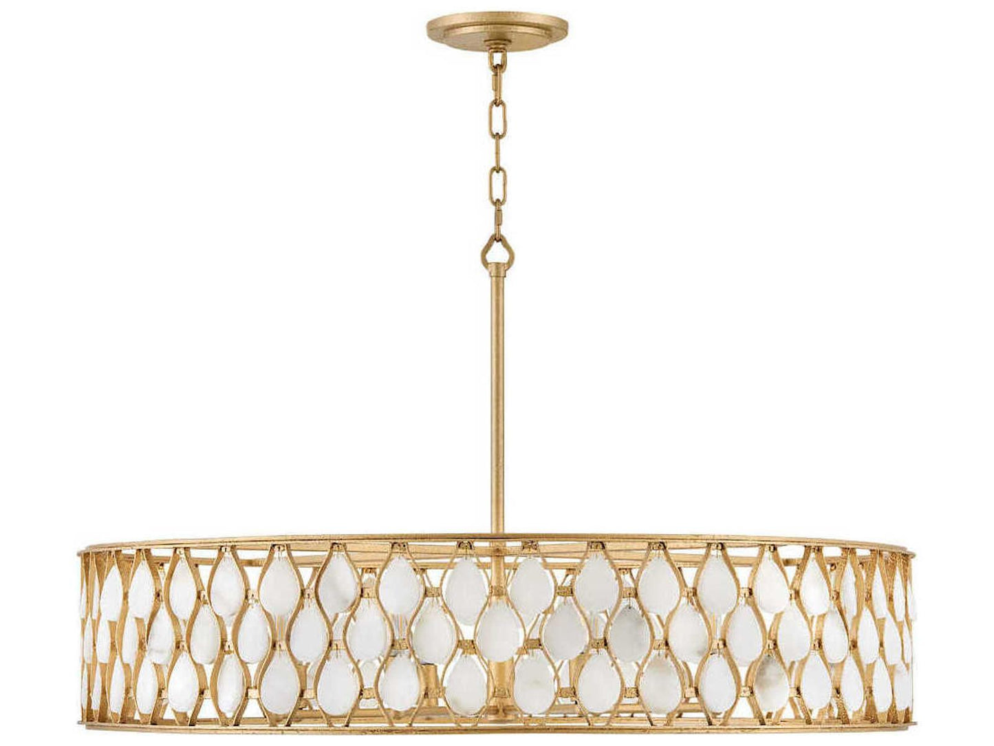 Fredrick Ramond Estie 8-Light Piastra Gold Chandelier with Alabaster Shade