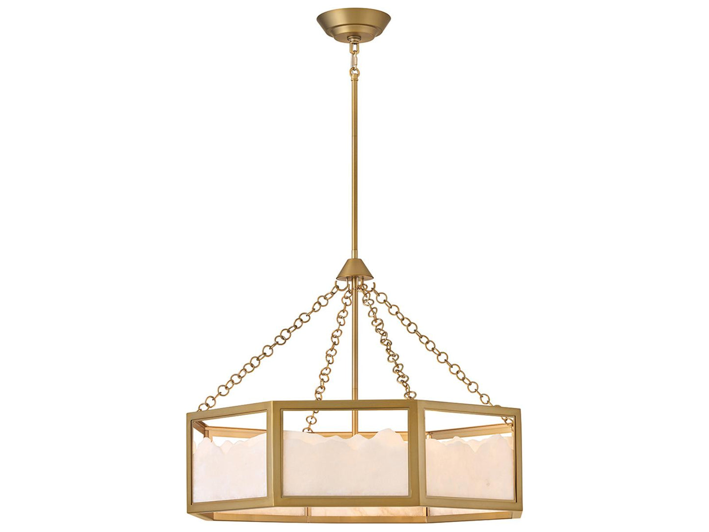 Fredrick Ramond 8-Light Veleta Drum Chandelier in Lacquered Brass