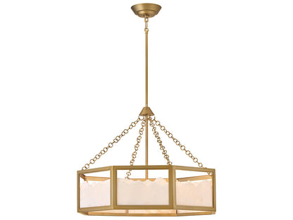 Fredrick Ramond 8-Light Veleta Drum Chandelier in Lacquered Brass