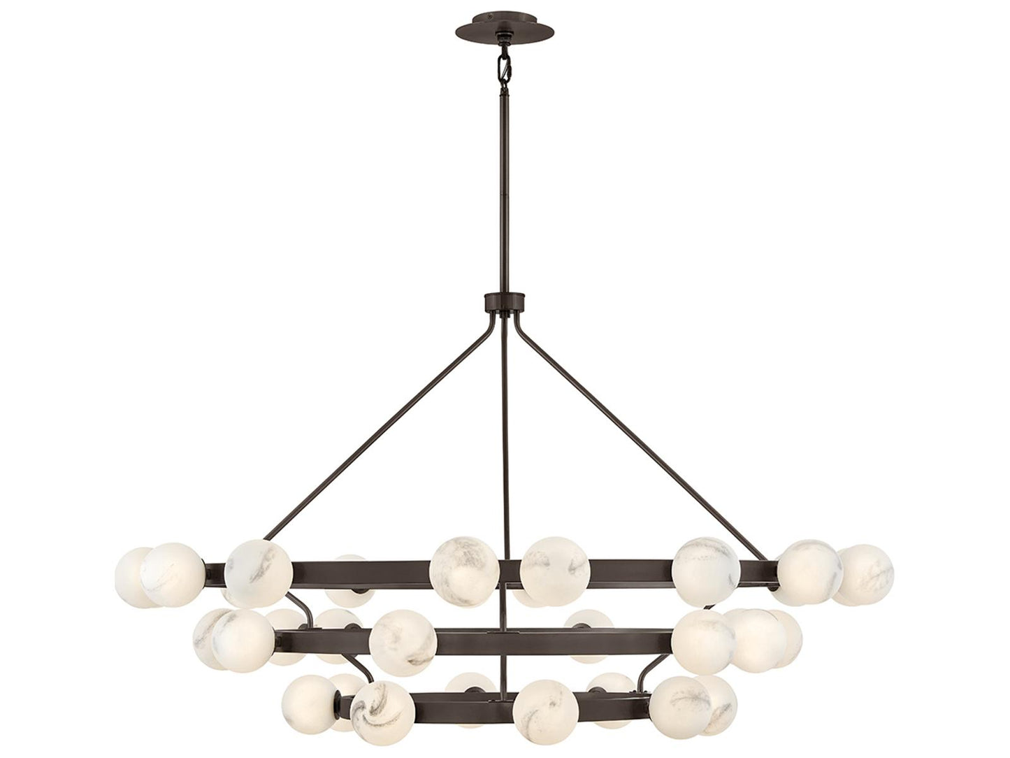 Fredrick Ramond 36-Light Selene Globe Tiered Chandelier in Black Oxide