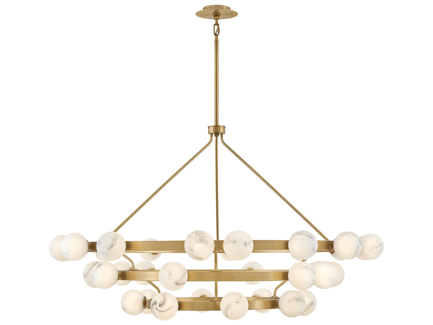 Fredrick Ramond Selene 36-Light Multi-Tier Chandelier in Lacquered Brass
