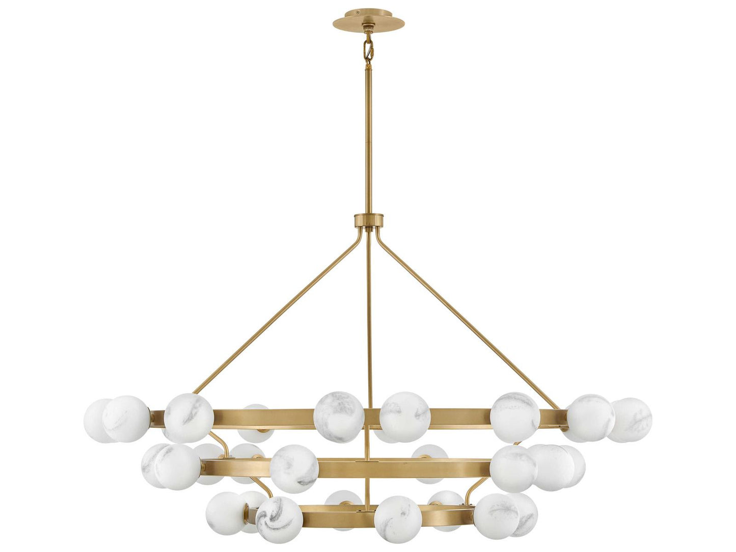 Fredrick Ramond Selene 36-Light Multi-Tier Chandelier in Lacquered Brass