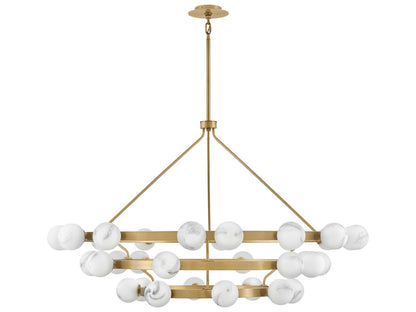 Fredrick Ramond Selene 36-Light Multi-Tier Chandelier in Lacquered Brass
