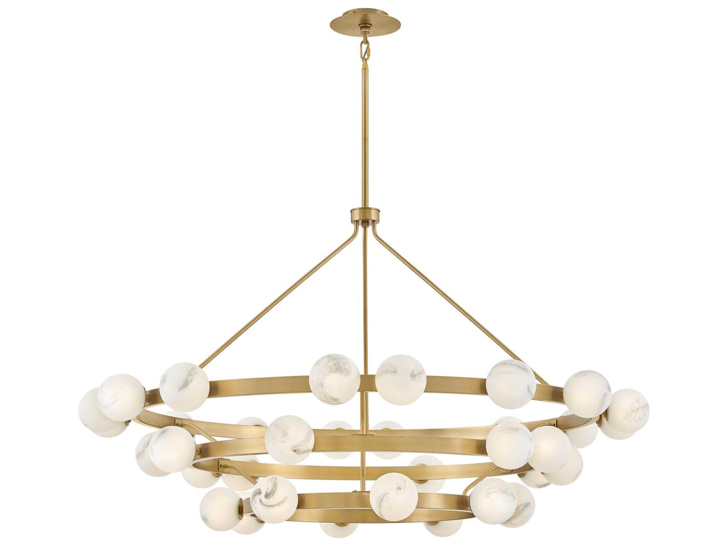 Fredrick Ramond Selene 36-Light Multi-Tier Chandelier in Lacquered Brass