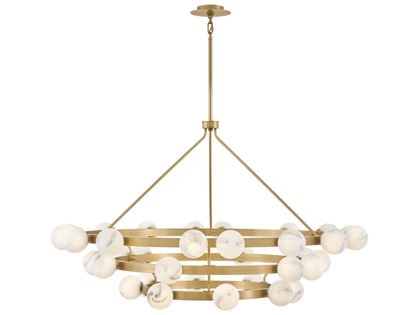Fredrick Ramond Selene 36-Light Multi-Tier Chandelier in Lacquered Brass
