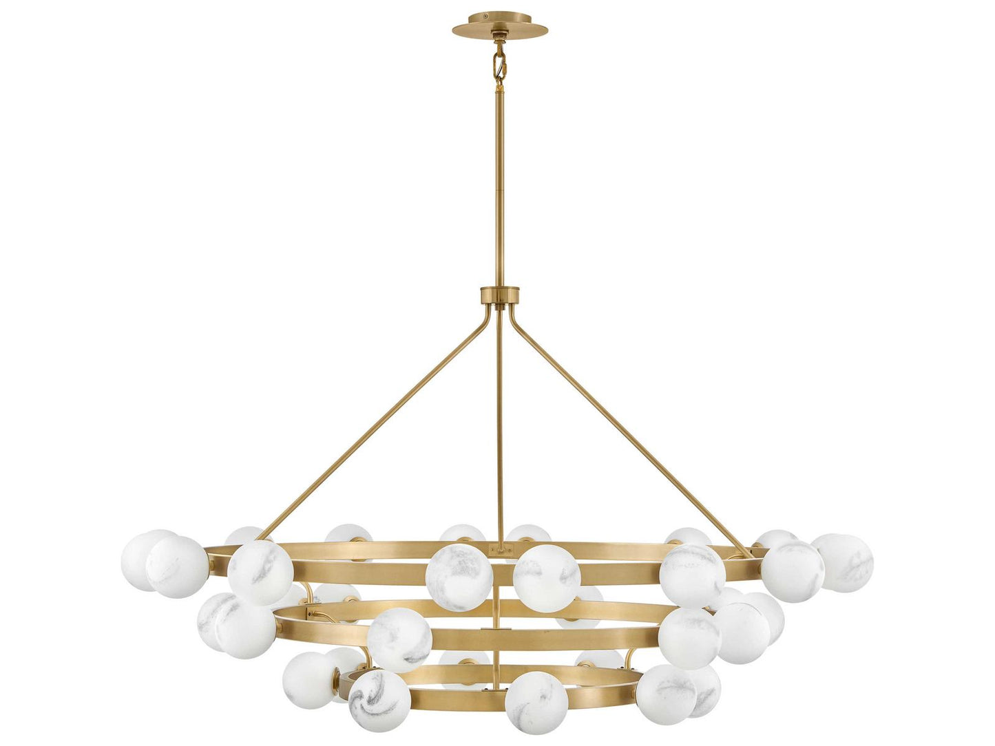 Fredrick Ramond Selene 36-Light Multi-Tier Chandelier in Lacquered Brass
