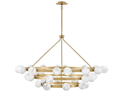 Fredrick Ramond Selene 36-Light Multi-Tier Chandelier in Lacquered Brass