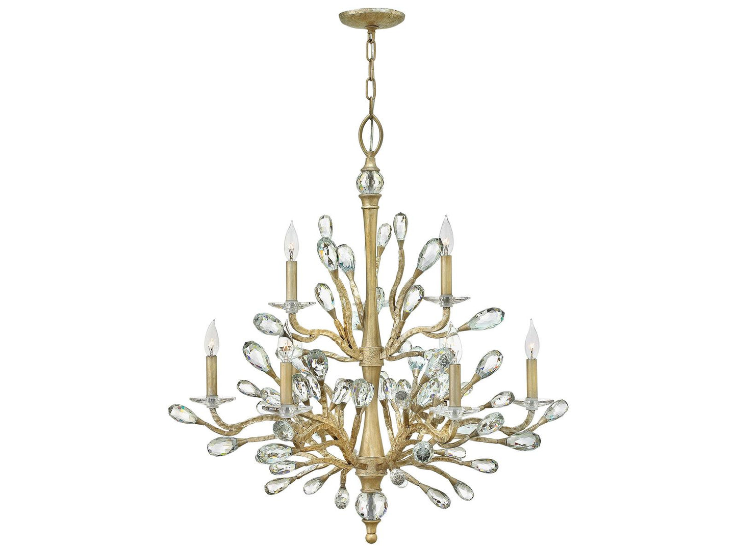 Fredrick Ramond Eve 9-Light Crystal Chandelier in Champagne Gold