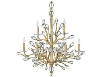 Fredrick Ramond Eve 9-Light Crystal Chandelier in Champagne Gold