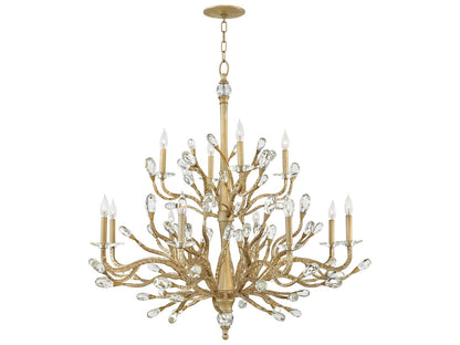 Fredrick Ramond 12-Light Eve Foyer Chandelier in Champagne Gold with Crystal