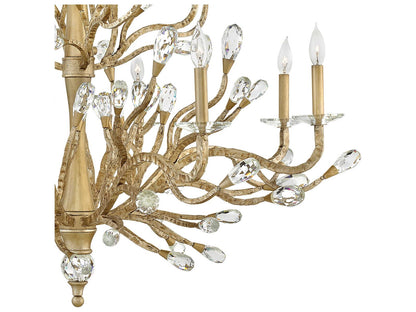 Fredrick Ramond 12-Light Eve Foyer Chandelier in Champagne Gold with Crystal