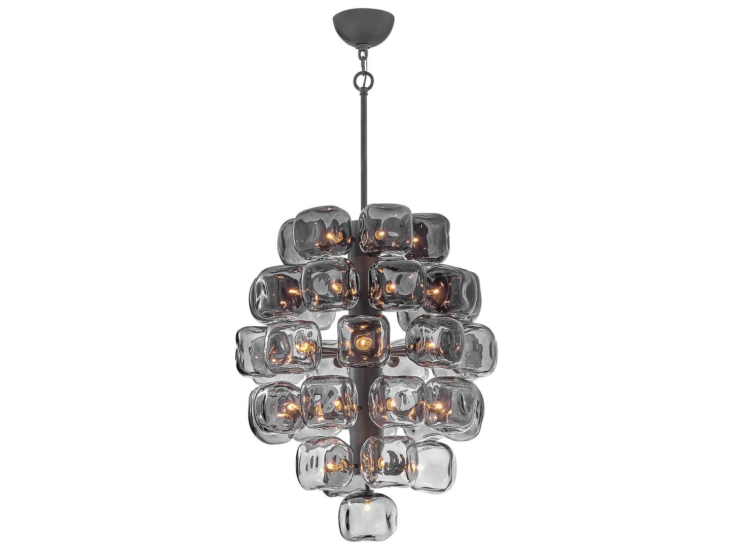 Fredrick Ramond 40-Light Perriand Geometric Tiered Chandelier in Brushed Graphite Black
