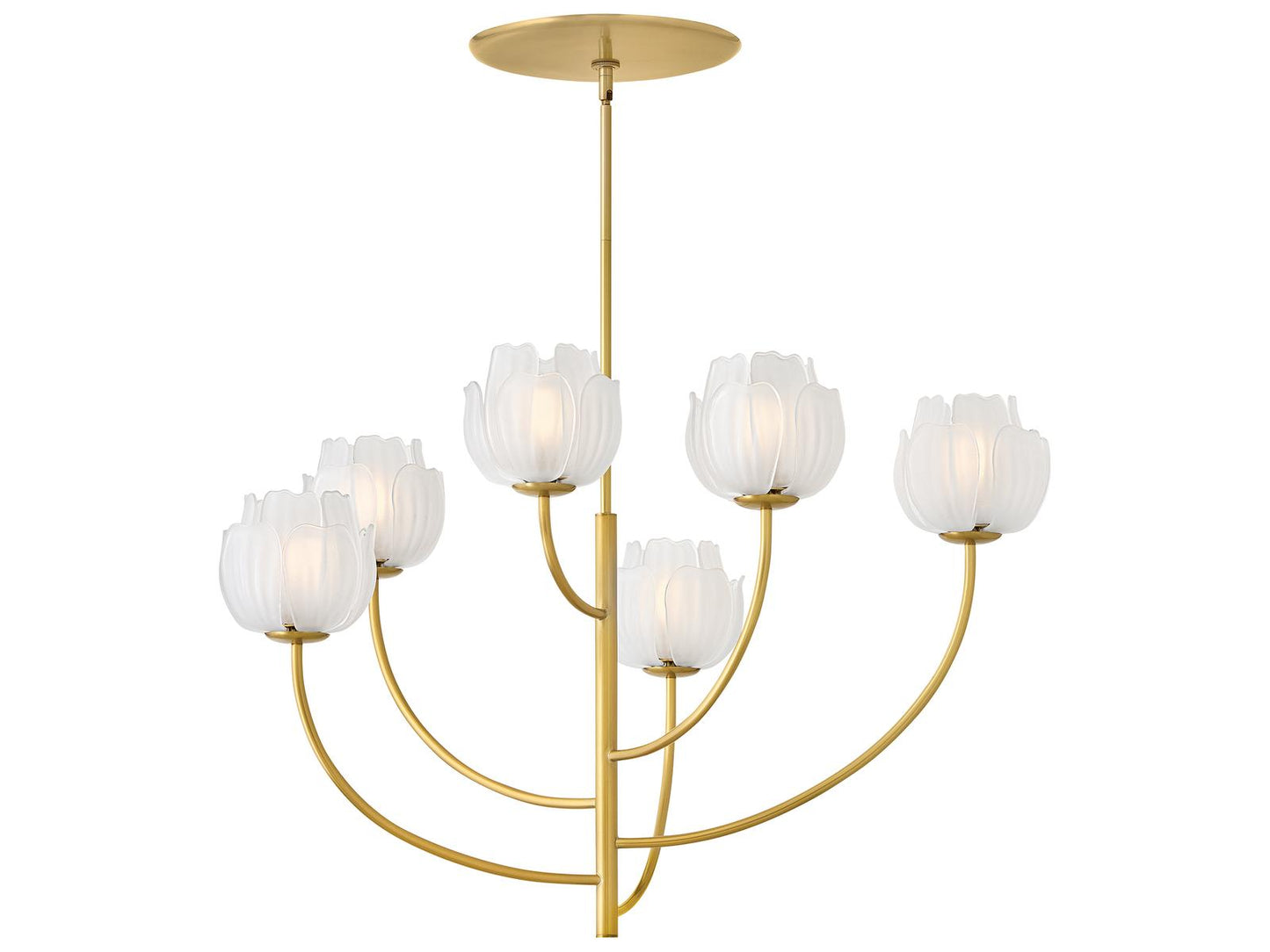 Fredrick Ramond Fantine 6-Light Tiered Chandelier in Unlacquered Brass