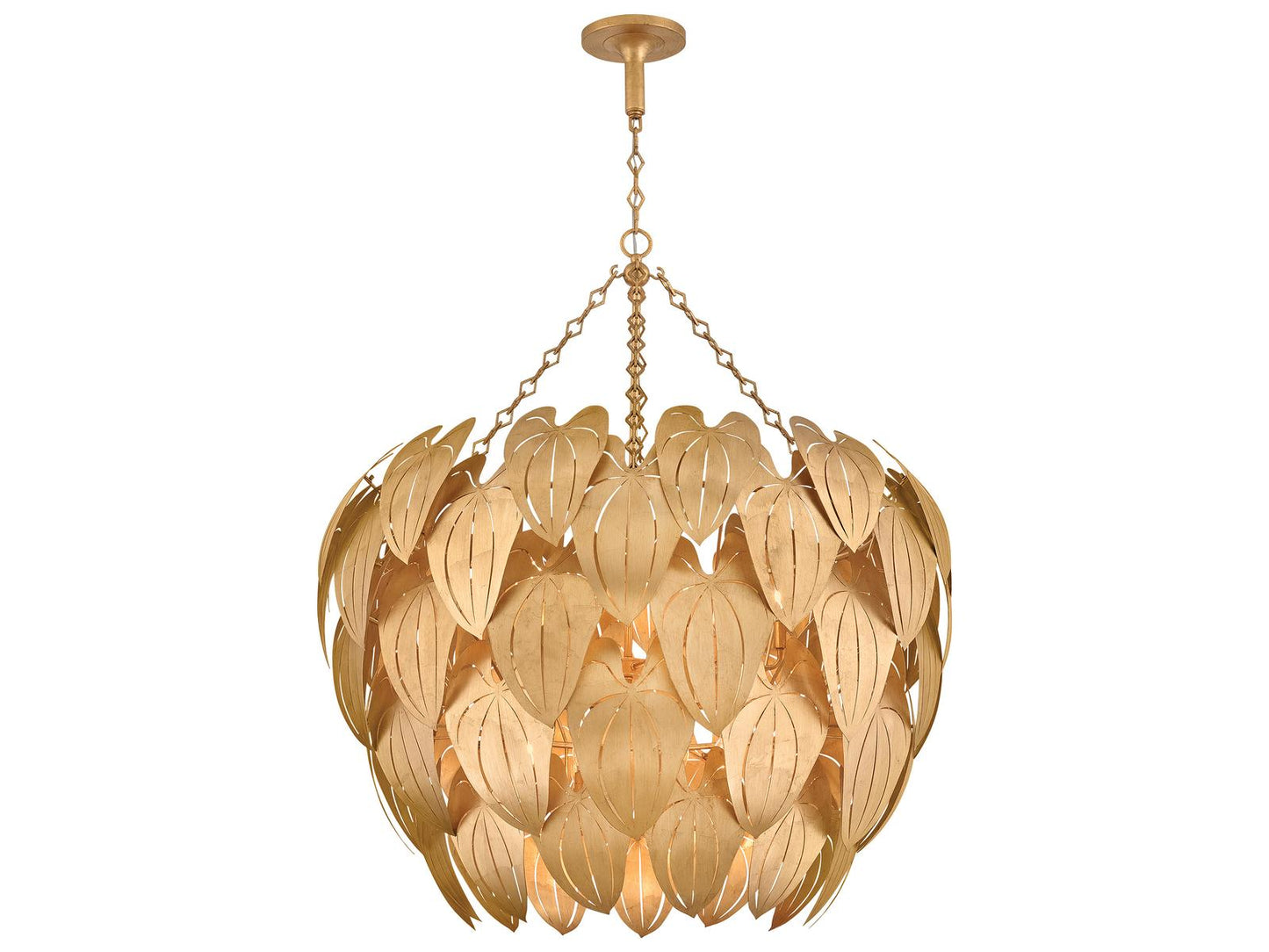 Fredrick Ramond Camille 12-Light Distressed Brass LED Chandelier