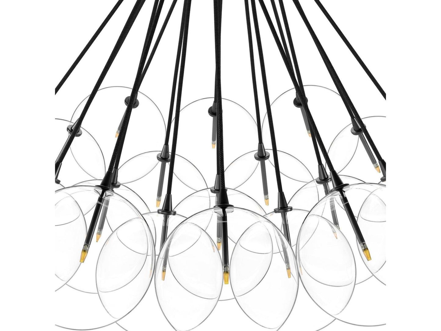 Four Hands Schwung Cloud 19-Light Chandelier in Black Gunmetal with Clear Glass