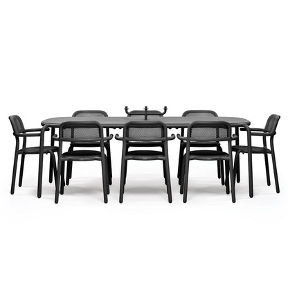 Toni Tablo Outdoor Dining Table Set with 6 Armchairs