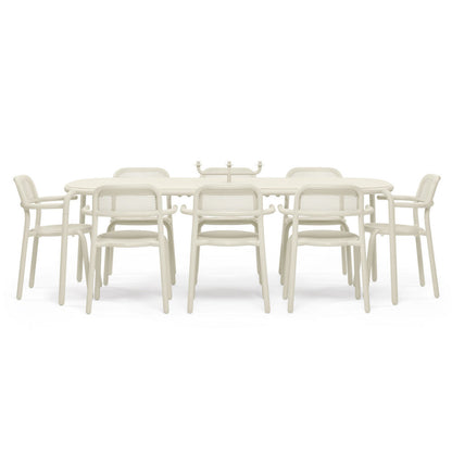Toni Tablo Outdoor Dining Table Set with 6 Armchairs