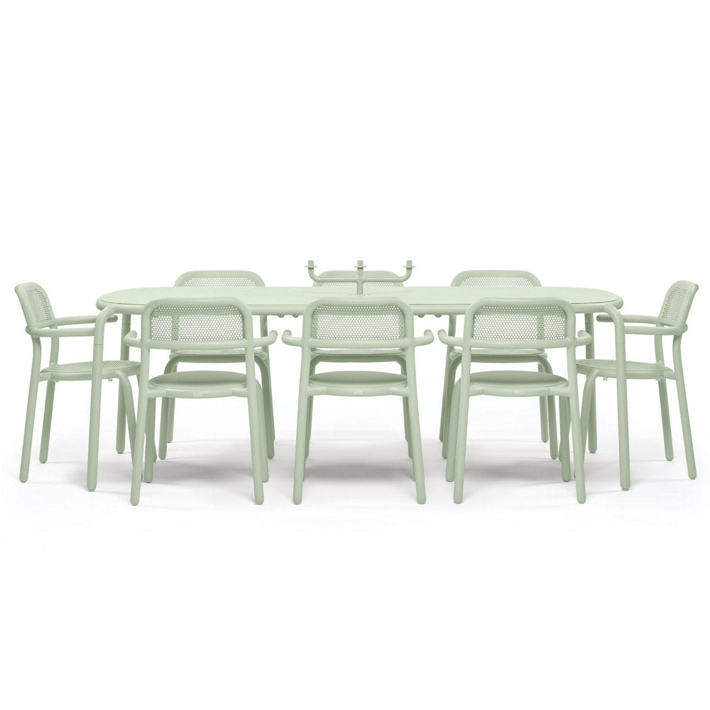 Toni Tablo Outdoor Dining Table Set with 6 Armchairs