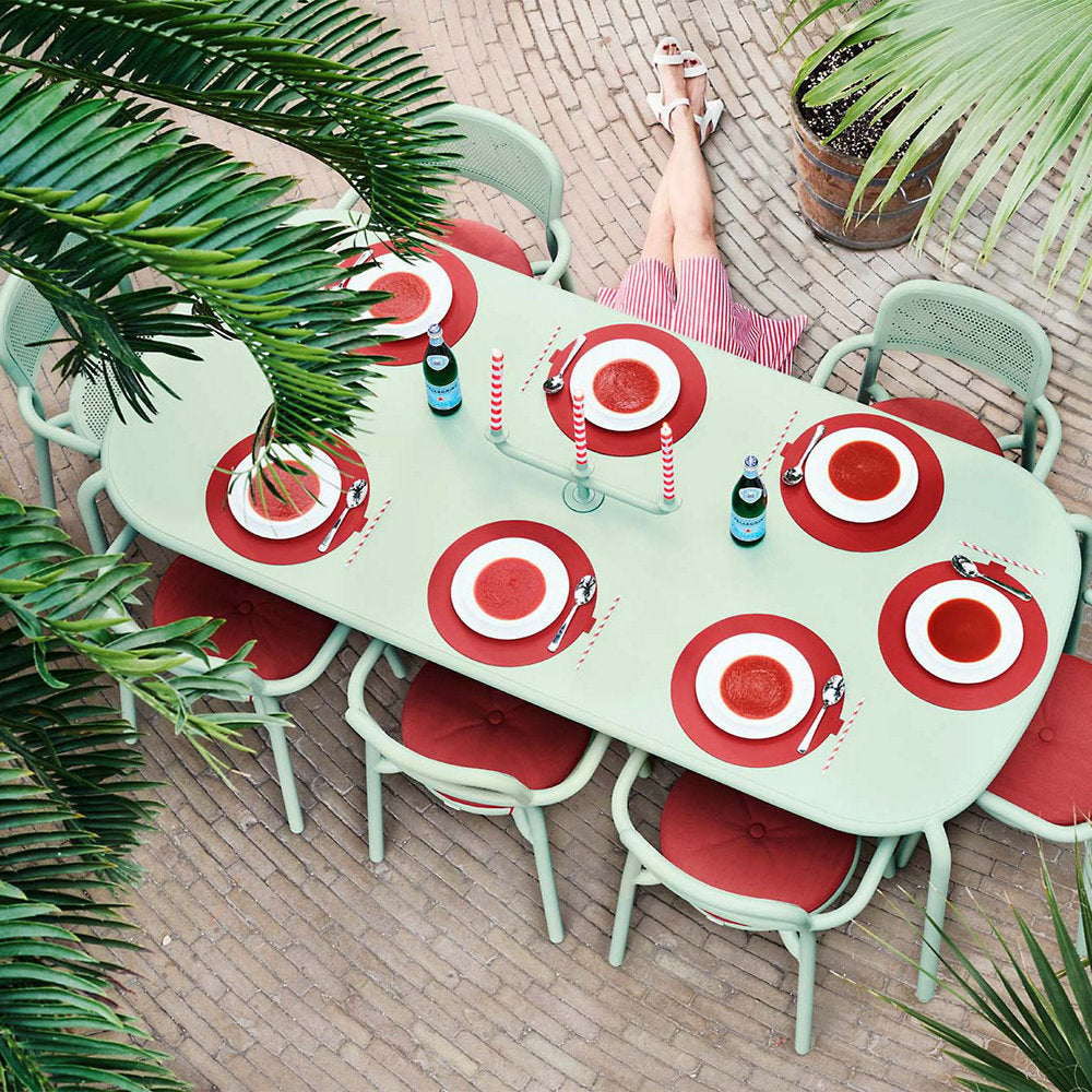 Toni Tablo Outdoor Dining Table Set with 6 Armchairs