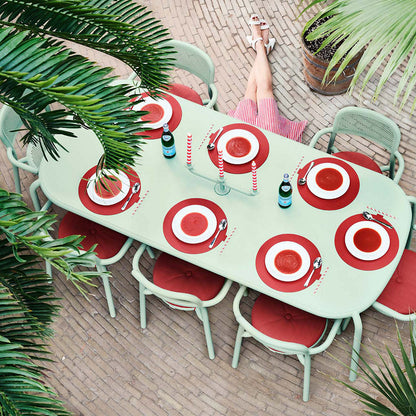 Toni Tablo Outdoor Dining Table Set with 6 Armchairs