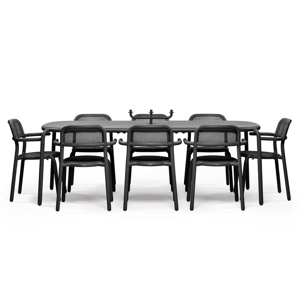 Toni Tablo Outdoor Dining Table Set with 6 Sidechairs